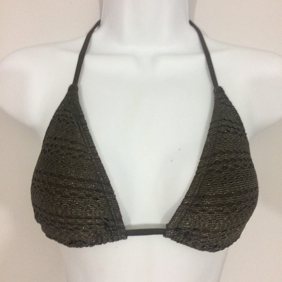Old Navy Other - Old Navy Medium Brown & Silver String Bikini Top